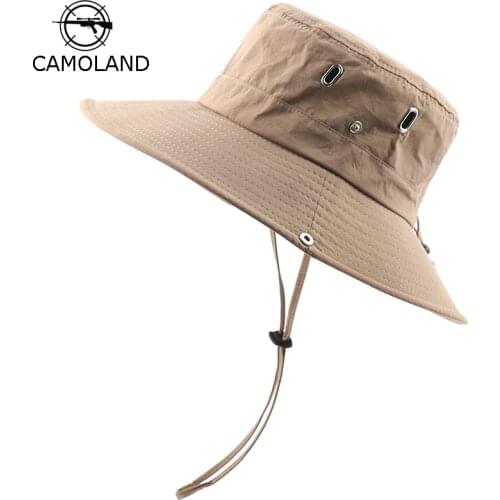 CAMOLAND Waterproof Bucket Hat For Women Men Wide Brim Hiking Fishing Hats Summer UV Protection Sun Hat Casual Beach Caps