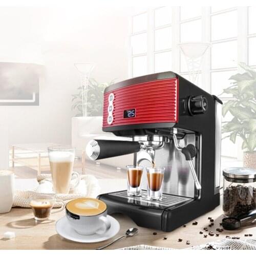 1450W 15bar Semi-Automatic Coffee Machine Household Coffee Maker With Milk Steam Function 220V Black Red Color