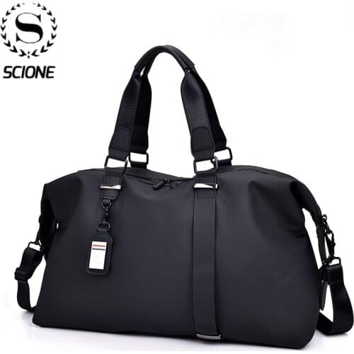 Scione Foldable Waterproof Travel Bag Mens Large Capacity Luggage Bag Folding Travel Tote Male Business Trip Shoulder Bags