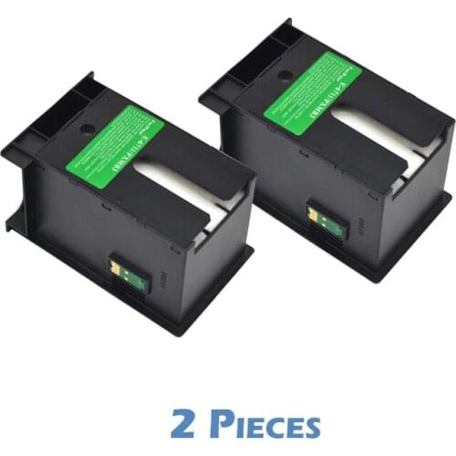 2pcs Compatible Waste Ink Container Maintenance Ink Box For Epson T6711 WorkForce WF 3010 3520 3640 4730 7110 7210 7510 7520