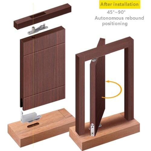 Stainless Steel Heavy Duty Revolving Door Shaft With Buffer Adjustable Self Close Pivot Positioning Rotating 90 degree locked