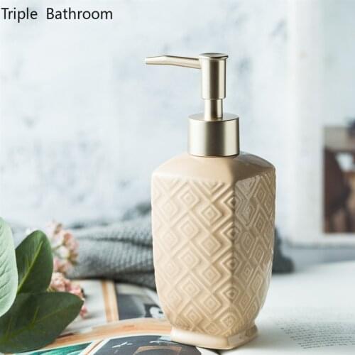 Light Luxury Soap Bottles Ceramic Empty Pump Bottle Shower Gel Container Wristband Dispenser Household Bathroom Accessories