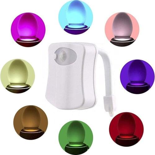 Smart PIR Motion Sensor Toilet Seat Night Light 8 Colors Waterproof Backlight LED Luminaria Lamp WC Toilet Bowl Light Decoracion
