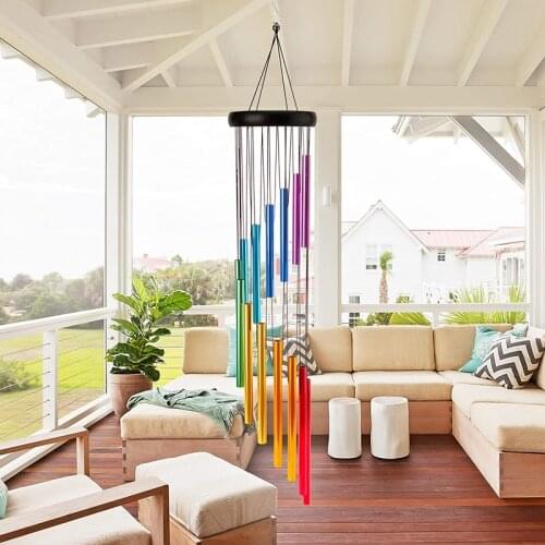 Wind Chimes Outdoor Metal Wind Chimes Tubes Dark Tone Wind Chimes with Soothing for Terrace Porch Backyard Decoration