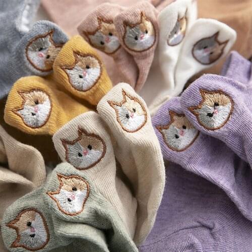 Cute cat socks kawaii harajuku women calcetines mujer chaussette femme skarpetki damskie korean style meia japan funny cartoon