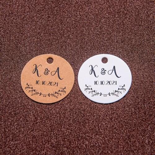 Y15 200 pcs 3.5cm round kraft/white paper labelHandmade Hand Made For You Gift Baked Goods product label personalized tag