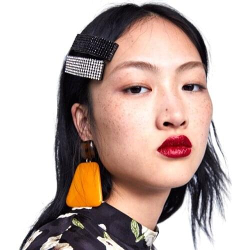 New Brand ZA Coral Stones Dangle Earrings Women Bohemia Maxi Resin Drop Statement Earrings Christmas Charm Rhinestone Jewelry