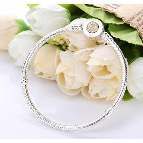 Authentic 925 Sterling Silver Moments Two-Tone Signature Bracelet Fit European Charm Original Bracelet For Women DIY Jewelry