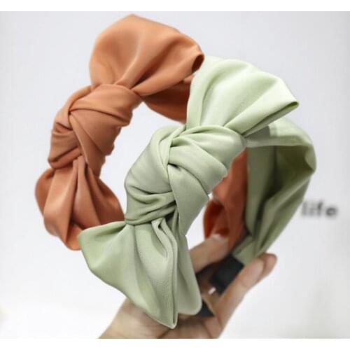 New Top Quality Women Hairband Big Bow Knot Headband Soft Elegant Turban Solid Hair Band Girls Fresh Hair Accessories