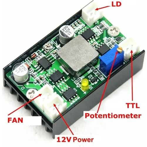 1pc Driver Board TTL For 405nm 450nm 520nm Blue Green 500mW 1W 2W 3W 4.5W Laser Diode Module 12V 4A