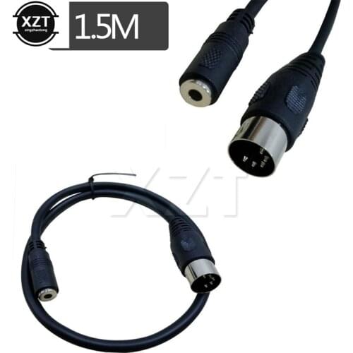 Newest 1pc Premium 50cm or 150cm Din MIDI 5 Pin Male to Female of 3.5mm Plug Stereo Socket Audio Cable for MP3/MP4 Player