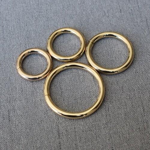 100 Pcs/Pack 15mm 20mm 25mm 32mm Metal Plated Non-Welded Gold O Rings Adjustable Ring Clip Buckles Hooks For Handbag Back