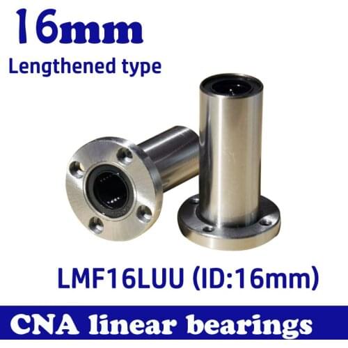 2pcs/lot LMF16LUU long type 16mm flange linear bearing CNC Linear Bush Free shipping