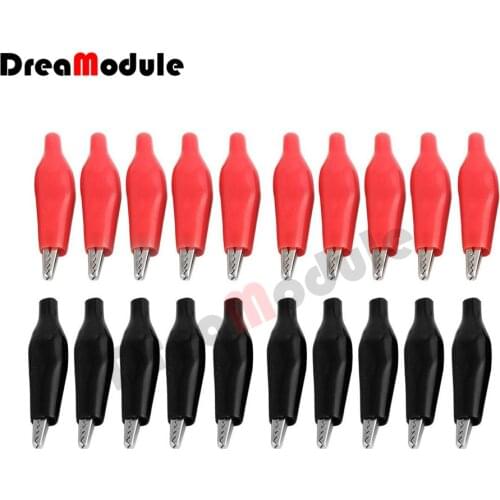 20pcs Alligator Clips Electrical Test Lead Roach Clip Test Jumper Wire Connectors Cable Connectors Double-ended Crocodile Clips