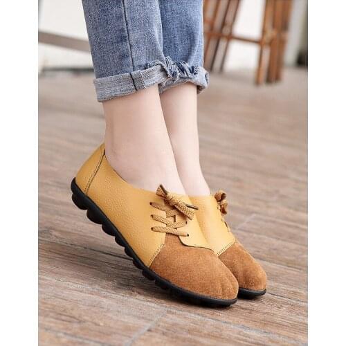 2021 New plus Size Womens Shoes Casual All-Match Womens Shoes Low-Top Lace-up Loafers