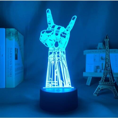 3d Lamp Punk Style for Bedroom Decor Nightlight Led Color Changing Touch Sensor Acrylic Johnny Silverhands Led Night Light Gift