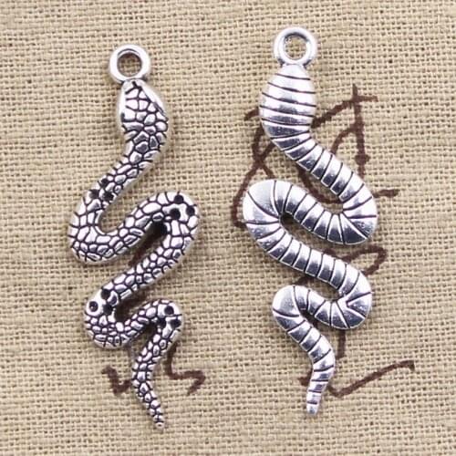 5pcs Charms Cobra Snake 42x14mm Antique Tibetan Silver Color Pendant Findings Accessories DIY Vintage Choker Handmade Jewelry