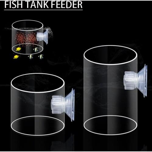 Aquarium fish feeder Acrylic transparent feeding ring with strong suction cup Fish tank feeder Aquarium supplies M L