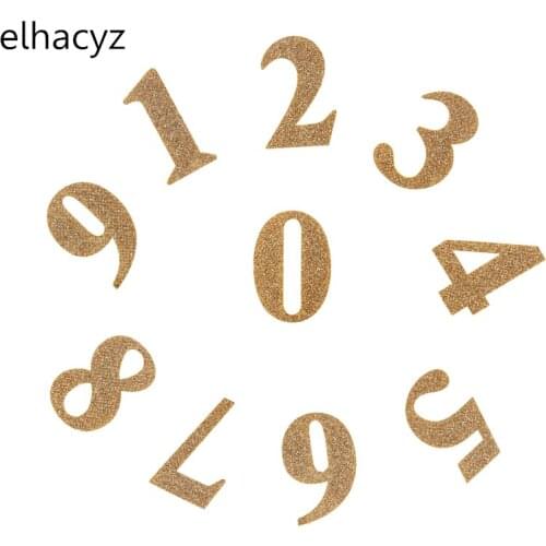 10pcs/lot New Glitter Leather Numbers Felt Pads Shimmery DIY Crafts Applique Ornament Hair Accessories Birthday Party Supplies