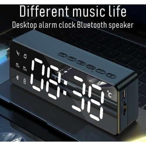 English Version of Wireless Bluetooth Speaker Alarm Clock Audio Ultra-subwoofer Small Mini Collection Broadcast Small Speaker
