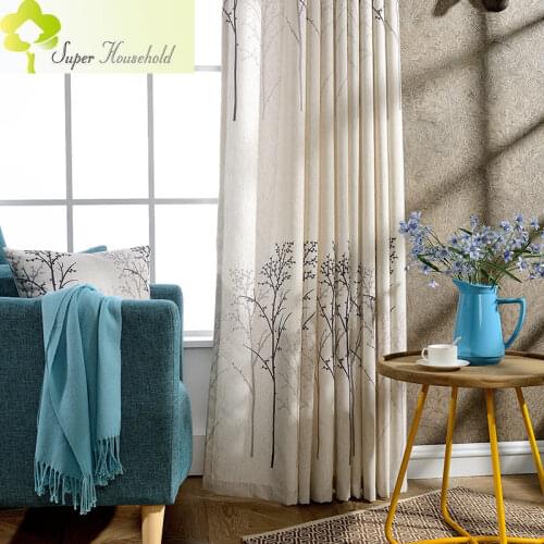Pastoral Tree Printed Children Room Curtains for Bedroom Living Room Roman Blinds Kitchen Door Curtains Window Decorative Drapes