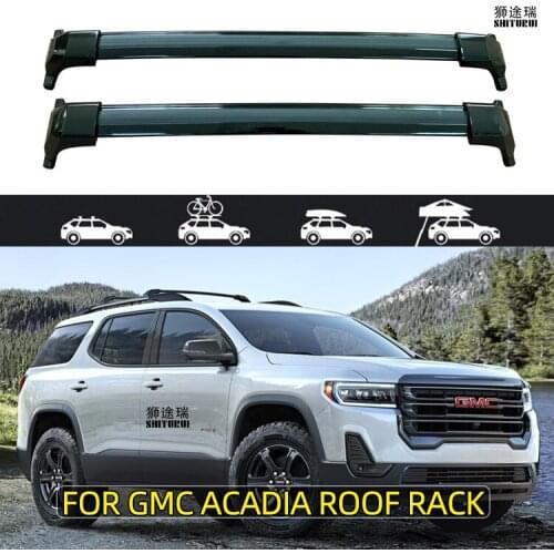 For GMC ACADIA 5 DOOR SUV 2018 - 2020 Roof Bar Car Special Aluminum Alloy Belt Lock Led Shooting CORSS RACK
