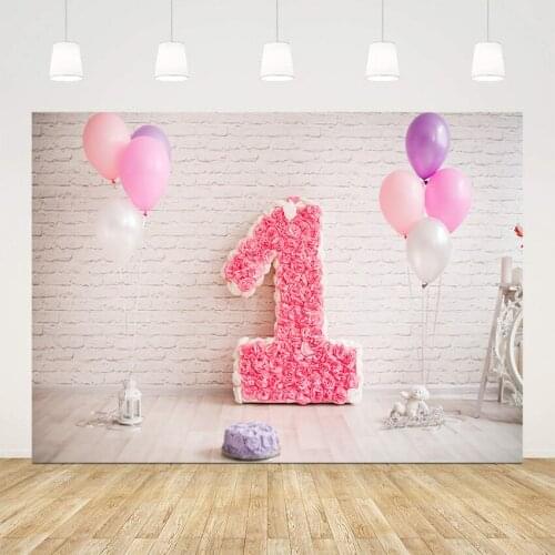 Photography backdrop photophone 1st birthday party brick wall photo shoot portrait newborn kids background for birthday photo