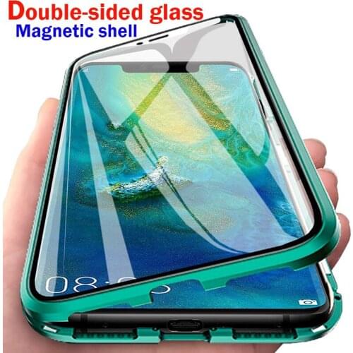 360 Fully Protection Magnetic Double-sided Glass Case For Samsung S9 S8 S10 S20 fe M51 M21 Note 10 Plus 8 9 20 Lite Ultra Cover