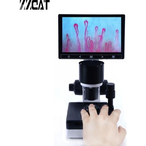 USB Microscope Blood Microcirculation Inspection Zoom Nailfold Capillary Microcirculation Digital Microscope with LCD Screen