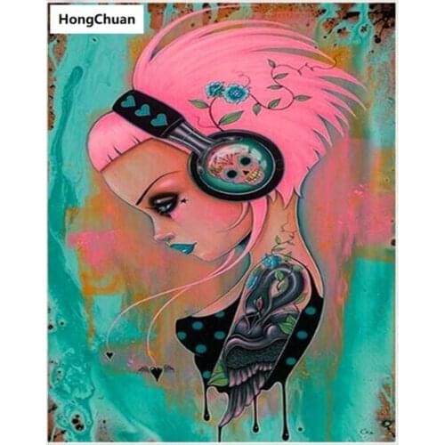 Cartoon Girl Square Round Diamond Painting Cross Stitch 5D DIY Rhinestone Mosaic Embroidery New Year Christmas Gift