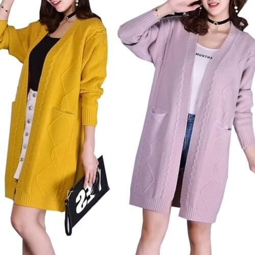 New 2021 Winter Luxury Faux Mink Velvet warm womens cardigan Mid-length Sweater coat Bat Sleeve Knitted coats wholesale Outwear