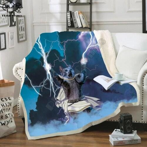 All Hail Zeus Cat- Fleece Blanket 3D full printed Wearable Blanket Adults/kids Fleece Blanket drop shippng style-1