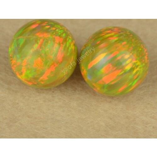 Wholesale 2mm-10mm round synthetic gems opal ball OP46 golden opal beads for jewelry making