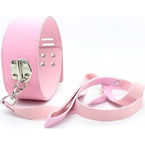 Bondage Sex Toys Erotic Leather Necklace With Lock Adult Games Sex BDSM Necklace For Couples Fetish Sex Toys For Women