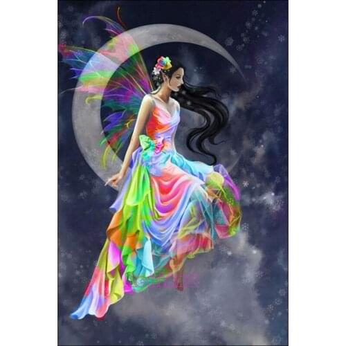 Full Square/Round stone 5D DIY Diamond Painting "Moon Fairy" 3D Embroidery Cross Stitch Mosaic Home wall decoration -XPZ