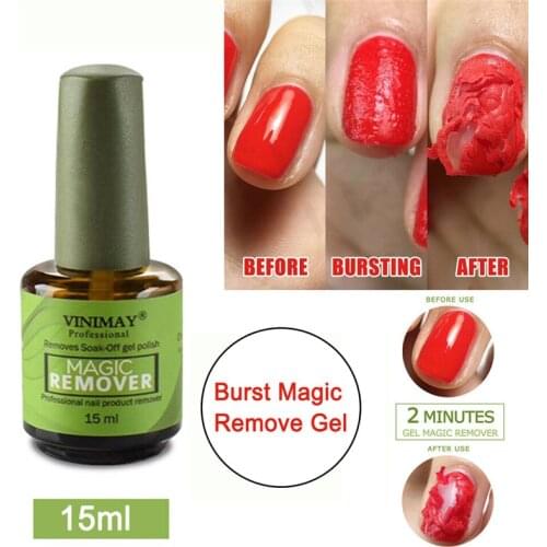 Fast Manicure Semi Permanent Remover Varnish Tool 8/15ml Burst Gel glue Soak Off Remover Polish Magic Napkin Cleaner Nail Polish