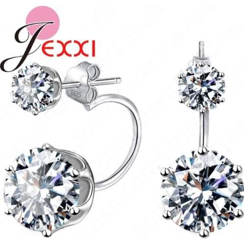Fashion Earring Big Cubic Zirconia Ear Studs Jewelry High Quality 925 Sterling Silver Ear Stud Earrings For Women Girls