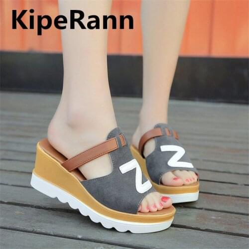 Summer ladies wedges slippers flat decals beach slip ladies sandals muffin bottom slippers ladies outdoor sandals beach shoes