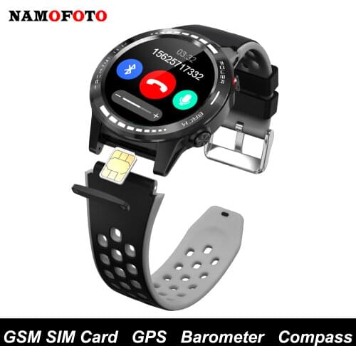 SIM Card Call Smart Watch Bluetooth GPS Compass Barometer Altitude Passometer Message Push Reminder Sports Tracker Smartwatch