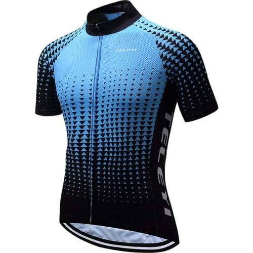 Teleyi Pro Cycling Jersey Men Summer Mountain Bike Clothing Short Sleeve Team Uniform Bicycle Jersey Quick Dry MTB Bike Jersey