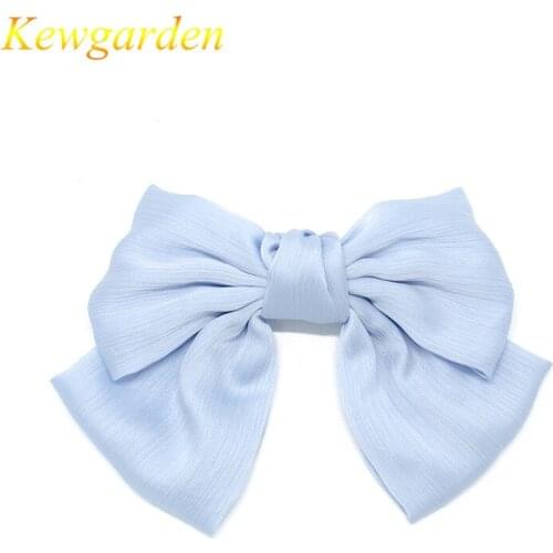 Kewgarden Childrens pure color bow hair clip girls simple temperament headdress 4pcs