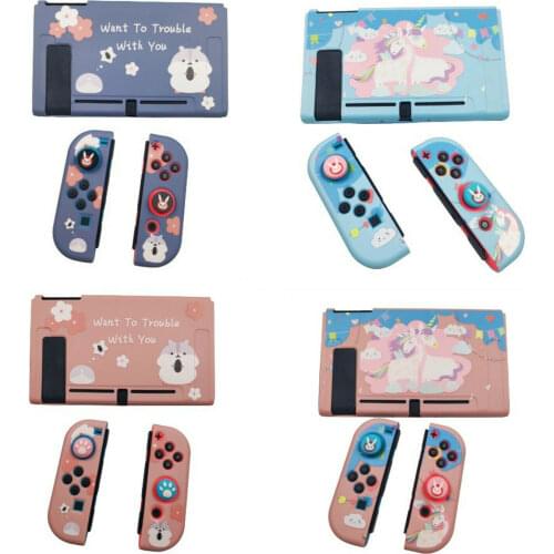Hamster Horse Protective Case Silicone Matte Skin Shell Cover with Thumbstick Joystick Cap For Nintendo Switch Console & Joy-Con