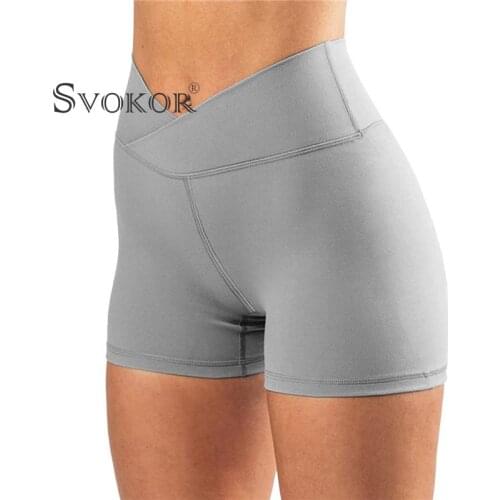 SVOKOR Cycling Shorts Women Fitness Seamless Shorts High Waist Cross Push Up Female Clothing Gym Yoga Comfortable Breathable