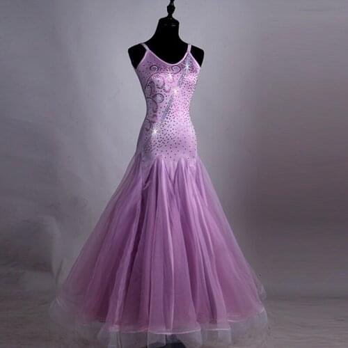 Pink sequins ballroom dance competition dresses women ballroom waltz dresses standard dance dress fringe foxtrot flamenco