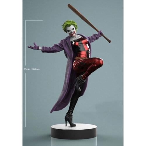 1/24 75mm 1/18 100mm Resin Model Kits The Girl Version Joker Figure Unpainted No Color RW-201