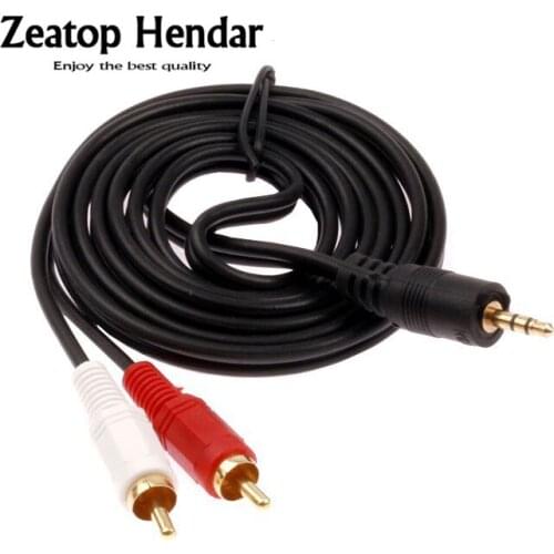 1Pcs Gold plated 3.5mm to 2 RCA 3.5 mm Stereo Plug to 2 RCA Male Audio Y Cable Splitter Connector 1.5M