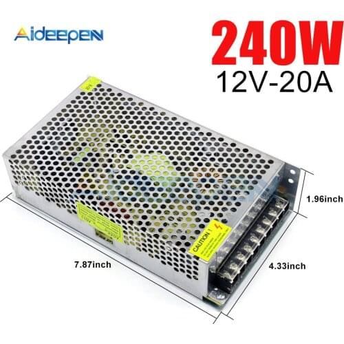 12V 20A 240W Switching Power Adapter 12V 20A 240 Watts Voltage Converter Regulated Switch Power Supply for LED