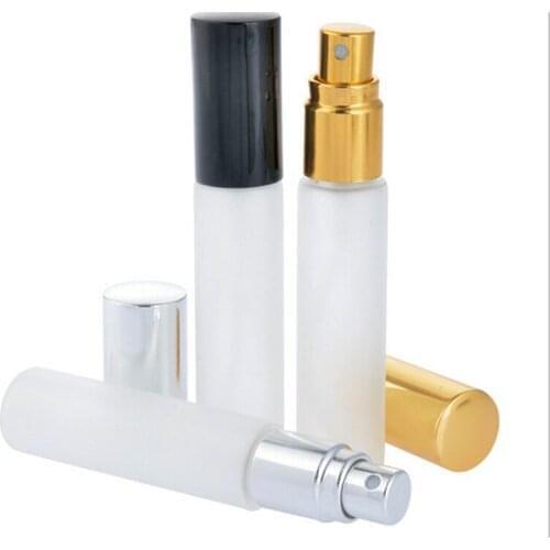 600pcs hot Frosted Glass 10ml 1/3oz Spray Empty Bottle fragrant liquid Fine mist pump Perfume Atomizer Refillable by DHL