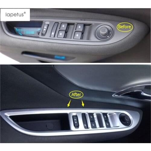 Lapetus Accessories For Vauxhall OPEL Mokka / BUICK ENCORE 2013 - 2019 Car Door Armrest Window Lift Button Panel Cover Trim