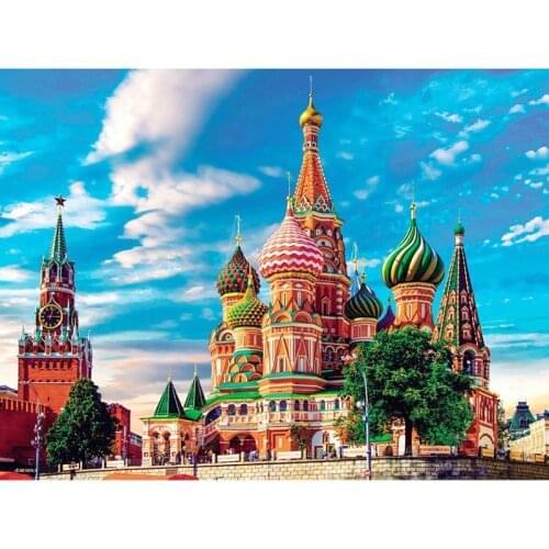 5D DIY Diamond Painting Scenery Picture Of Rhinestones Diamond Embroidery St. Vasily Cathedral Picture Of Rhinestones